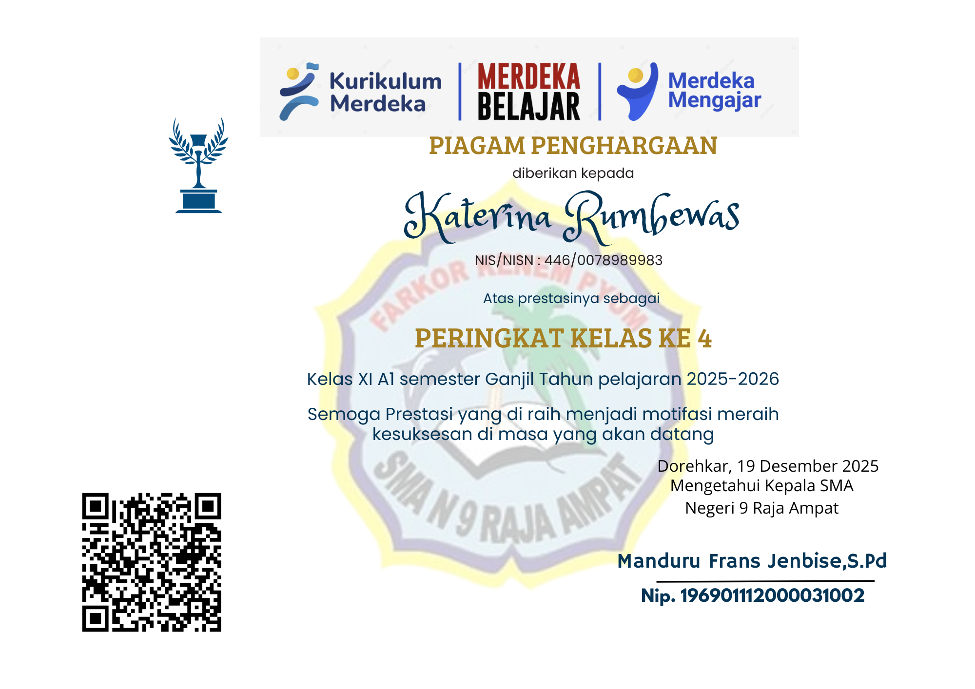 Perengkingan Semester Gasal 2025-2026